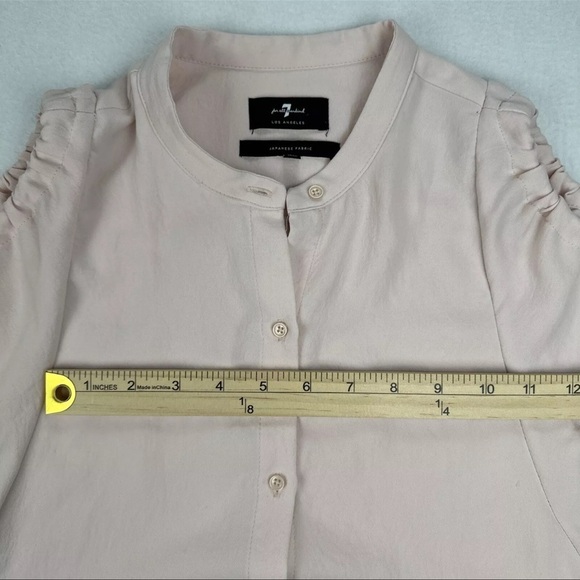 7 for All Mankind Sz Small Off Shoulder Puff Sleeve Boho Cottagecore Fairy Soft - Picture 9 of 12